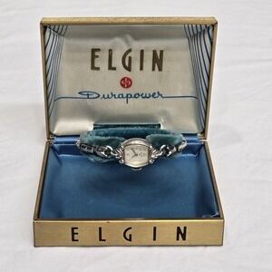 Vtg Elgin Durapower Ladies Watch 10k RGP w/ Original Box - Runs